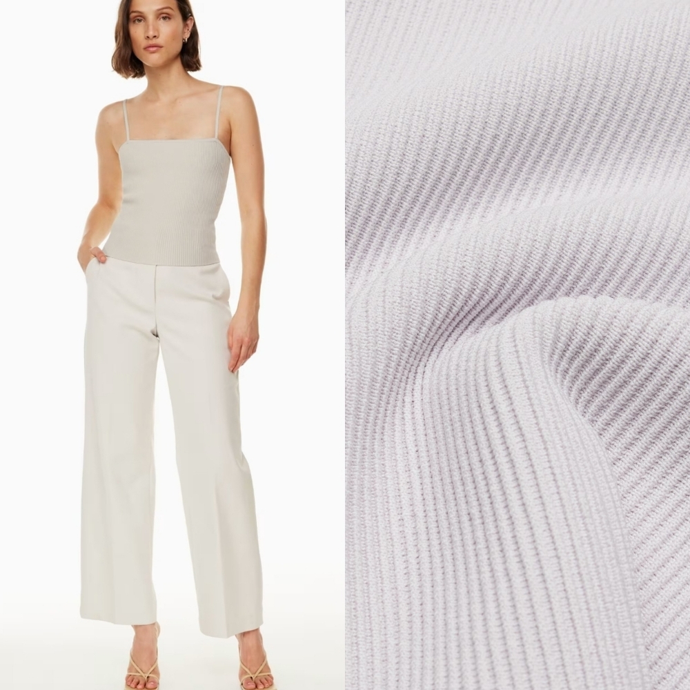 Aritzia Babaton Sculpt Knit Cami Tank Squareneck Ribbed Iced Lavender Size M